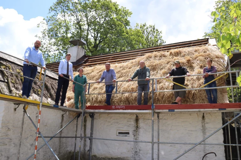 Neues Strohdach für Weberhaus in Neudorf
