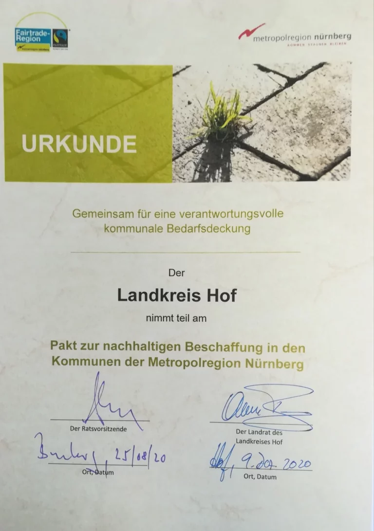 Landkreis Hof wird nachhaltiger