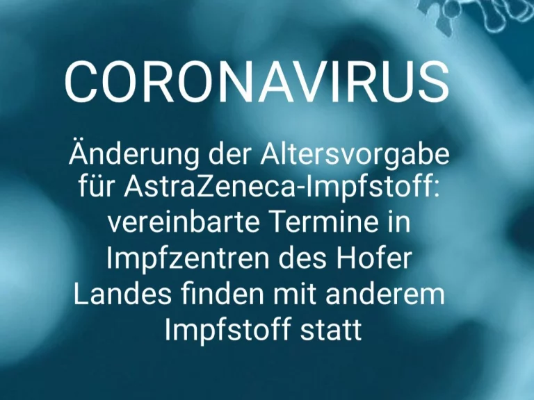 Geänderte Altersvorgabe für AstraZeneca-Impfstoff: Vereinbarte Termine in Impfzentren finden mit anderem Impfstoff statt