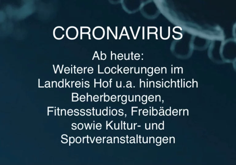 Ab heute weitere Lockerungen im Landkreis Hof