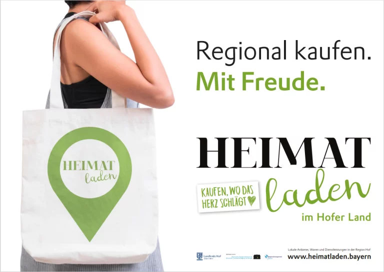 Werbeaktion des Landkreises Hof für den lokalen Einzelhandel: „Regional kaufen. Mit Freude.“