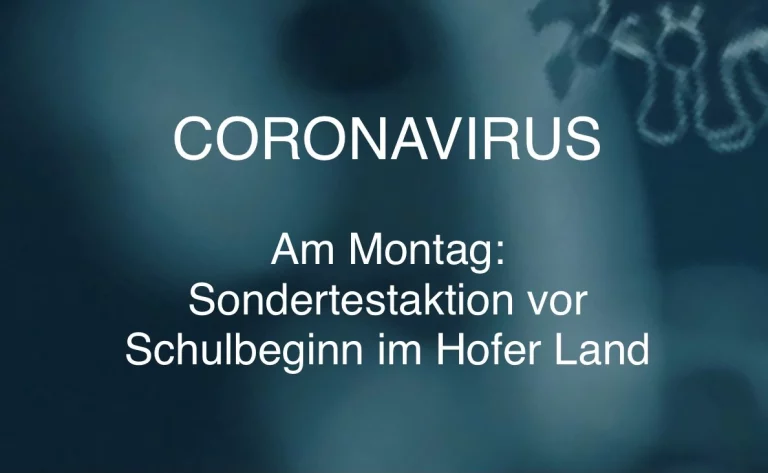 Am Montag: Sondertestaktion vor Schulbeginn