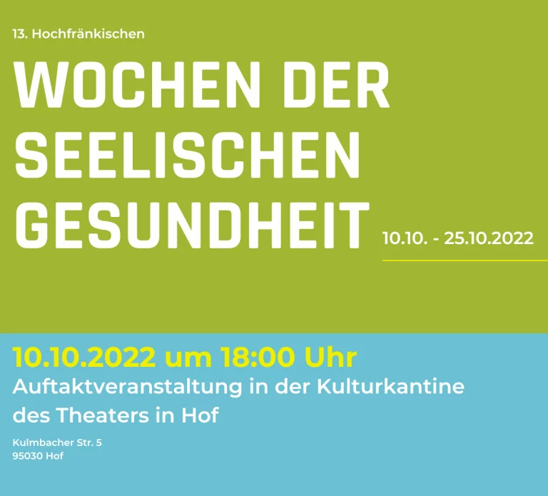 13. Hochfränkische Wochen der seelischen Gesundheit vom 10. bis 25. Oktober