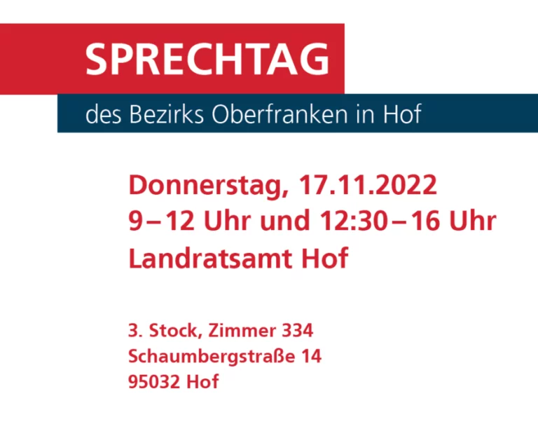 Beratungstag der Sozialverwaltung im Landratsamt Hof