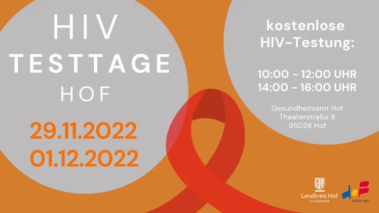 Anonyme HIV-Tests am 29.11. und 1.12. im Gesundheitsamt Hof