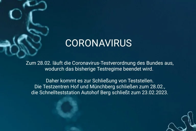 Corona-Testverordnung läuft aus: Schließung von Teststellen im Hofer Land