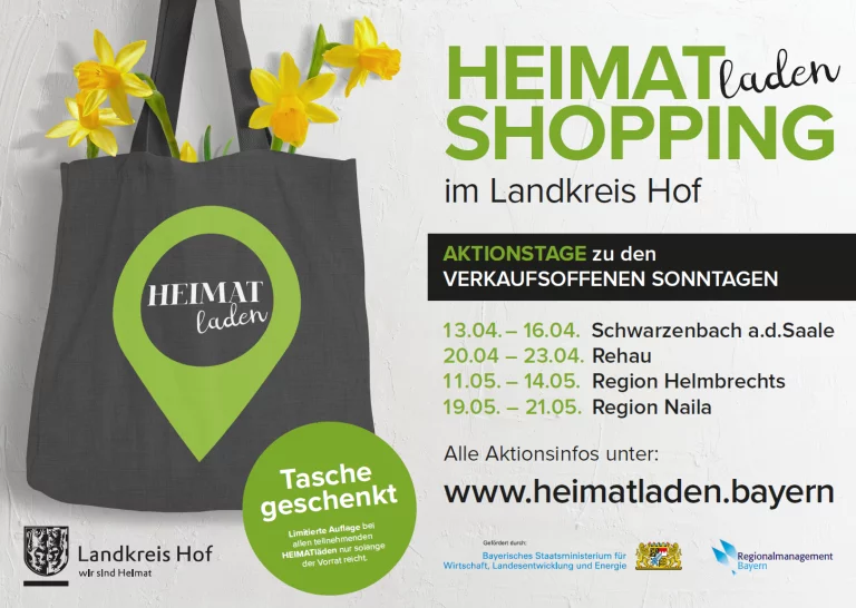Einzelhandel: HEIMATladen Frühjahrs-Aktionstage im Landkreis Hof